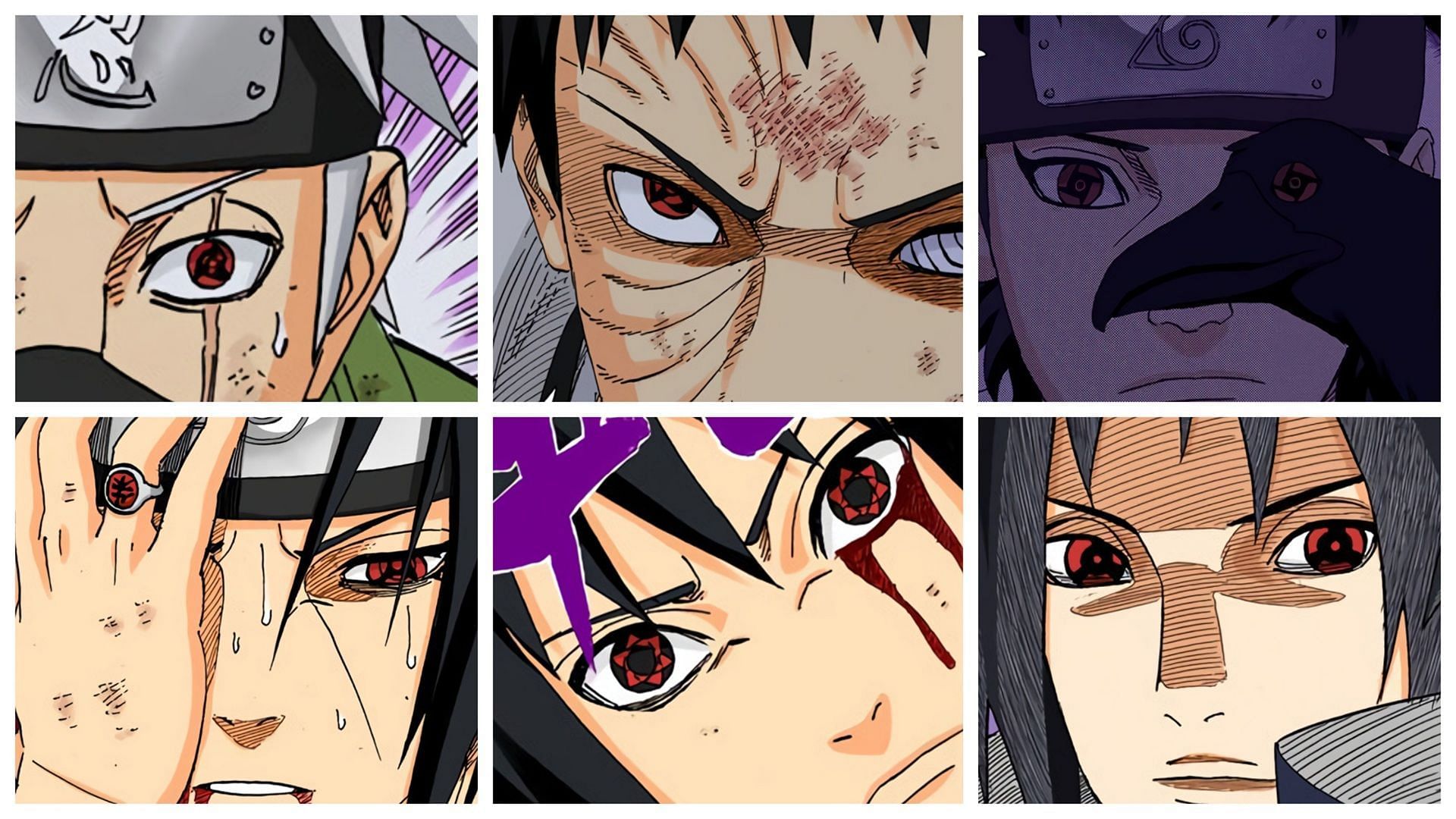 Some Mangekyo Sharingan users in the Naruto series (Image via Shueisha)